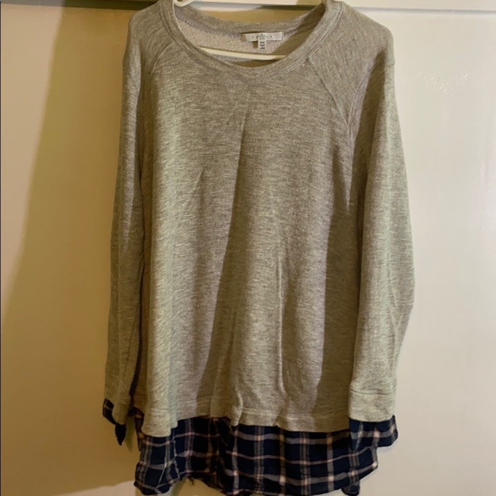 Fever Heather gray with plaid 3X